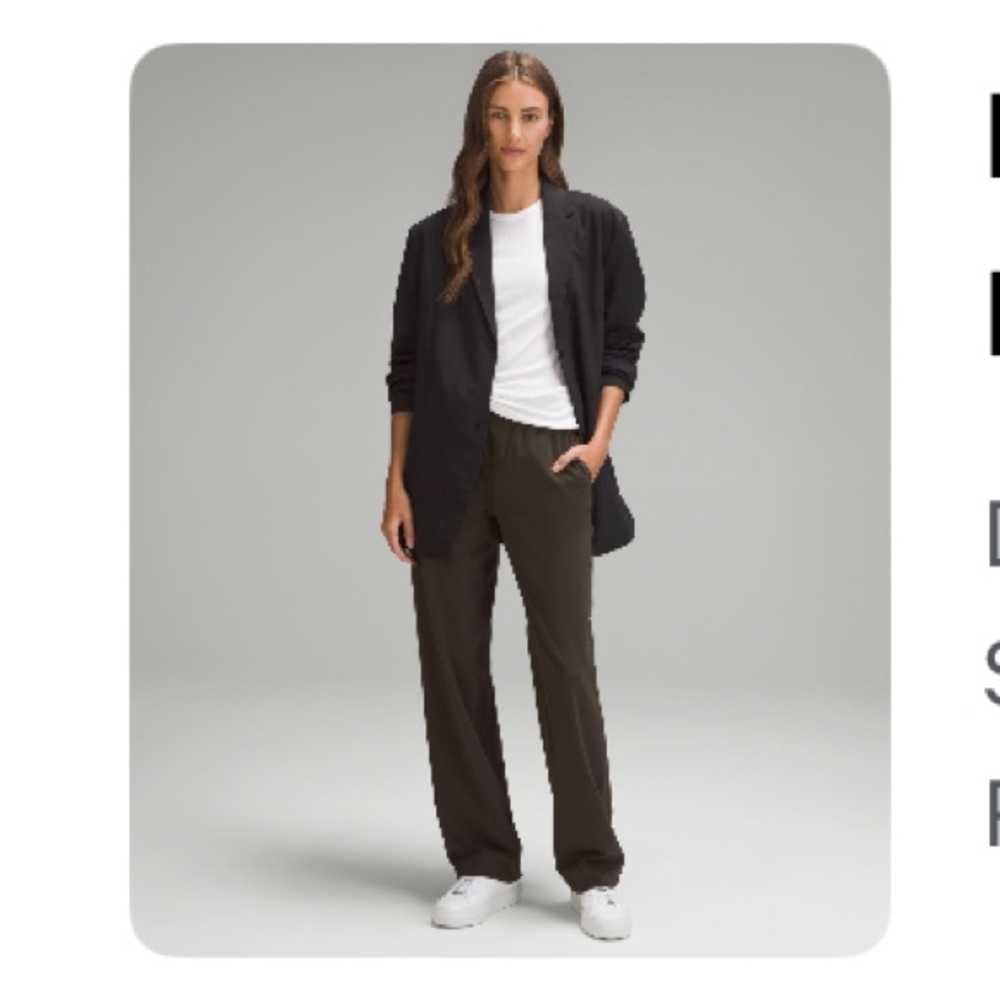 lululemon athletica olive luxtreme mid rise straight leg trouser